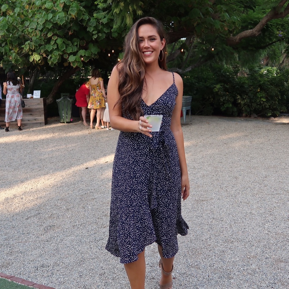Polka dot wrap dress
